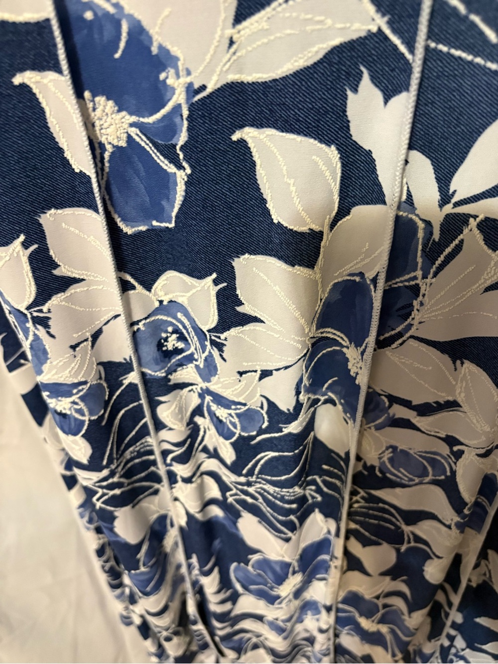 Perceptions Blue and White Floral Sleeveless Midi Dress p2p19 ↕️48 #2077 - Picture 7 of 8